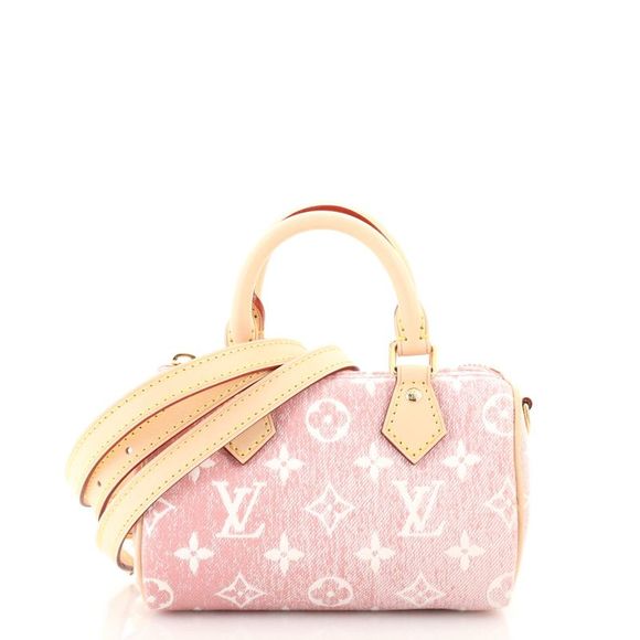 Louis Vuitton Handbags - Louis Vuitton Speedy Bandouliere NM Bag Monogram Jacquard Denim Nano Pink
